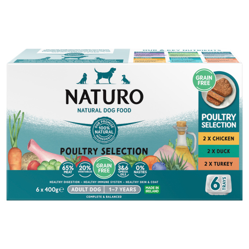 Naturo Grain Free Poultry Variety Pack 6pk (6 x 400g) pack shot