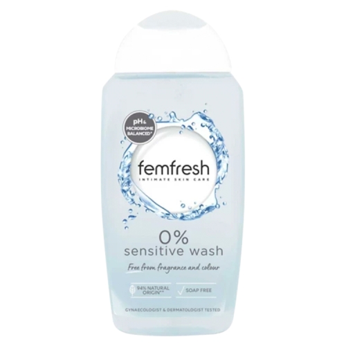Femfresh 0% Sensitive Skin Intimate Wash 250ml pack shot