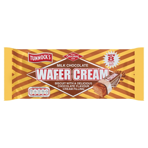 Tunnocks Milk Chocolate Wafer Cream Biscuits 24g pack shot