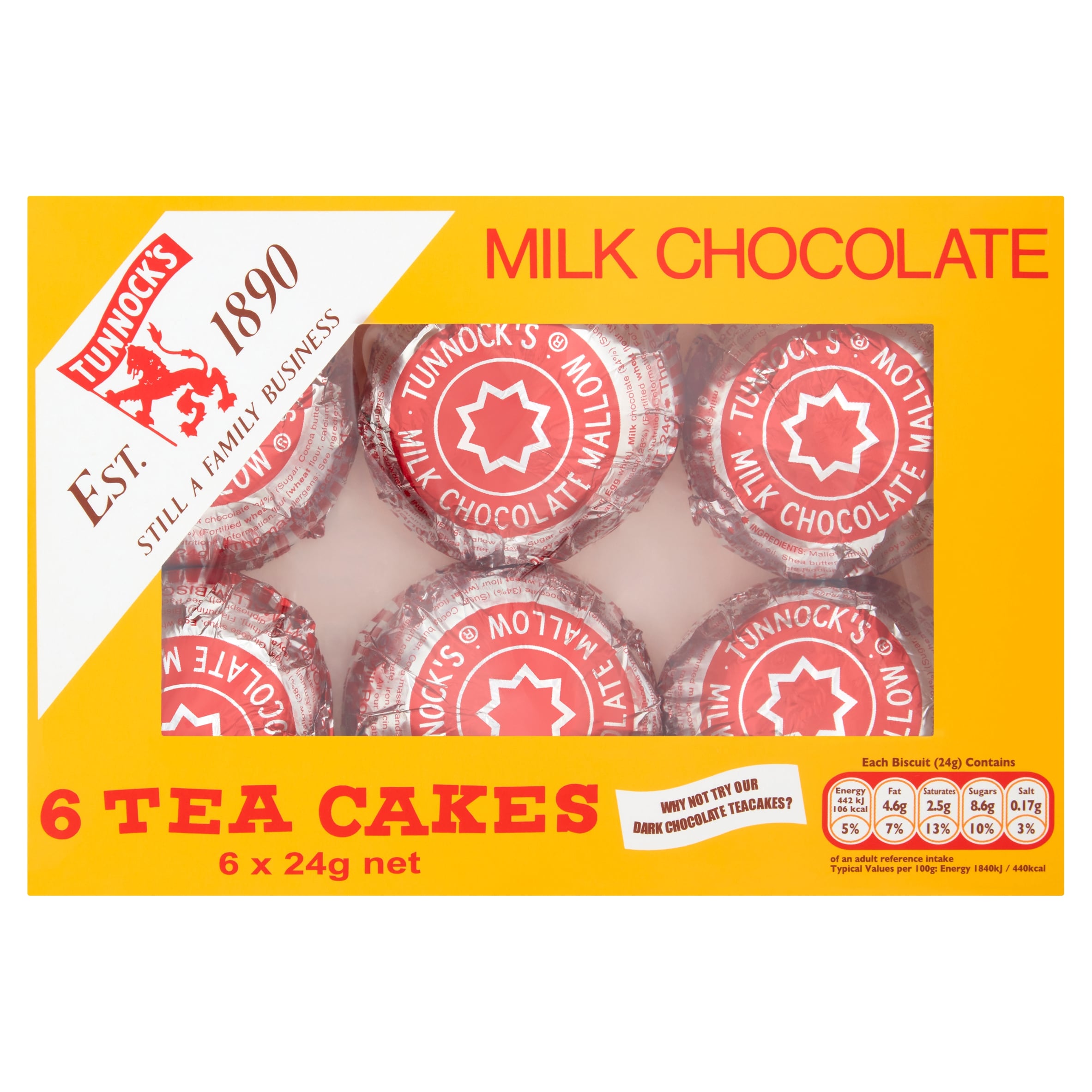 Tunnocks Milk Tea Cakes (10 x 24g) pack shot