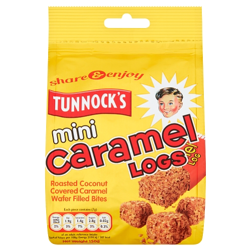 Tunnocks Mini Caramel Logs 150g pack shot
