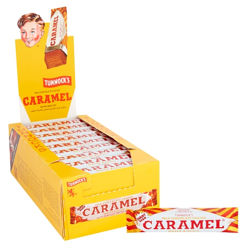 Tunnocks Milk Chocolate Coated Caramel Wafer Biscuit 37g pack shot