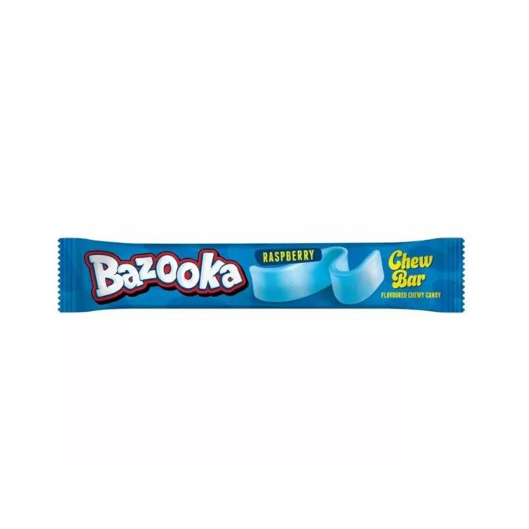 Bazooka Chew Bar Raspbery PM 60p 14g pack shot