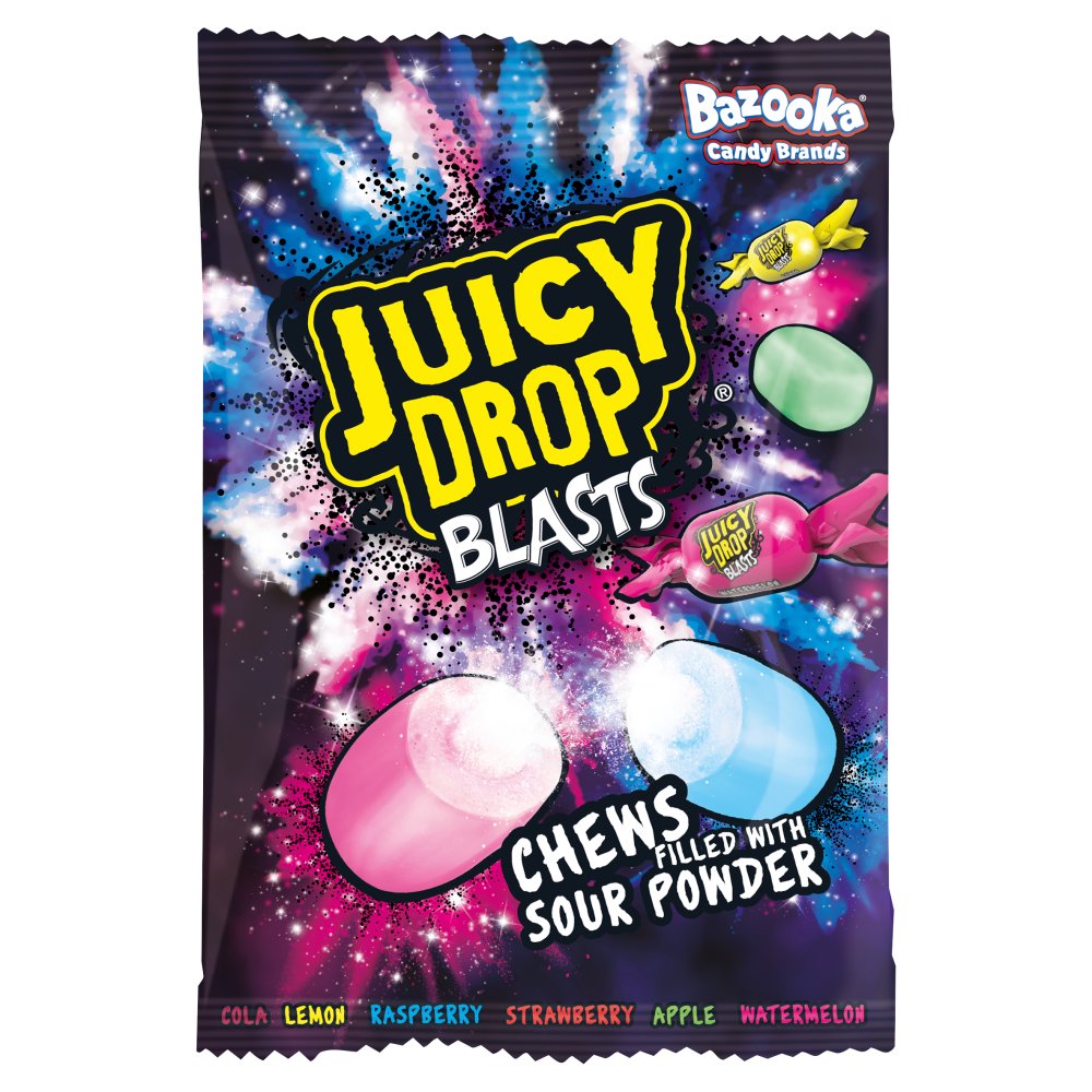 Bazooka Juicy Drop Blasts Pouch 140g pack shot