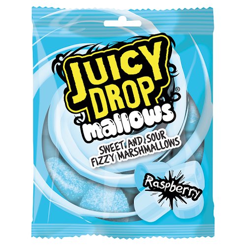 Bazooka Juicy Drop Mallows Raspberry 100g pack shot
