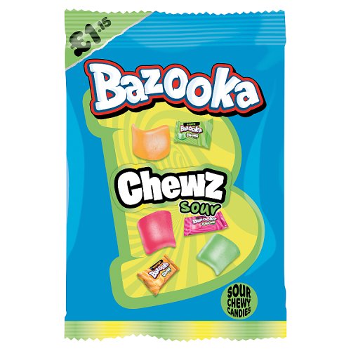 Bazooka Chews Sour PM £1.15 120g pack shot