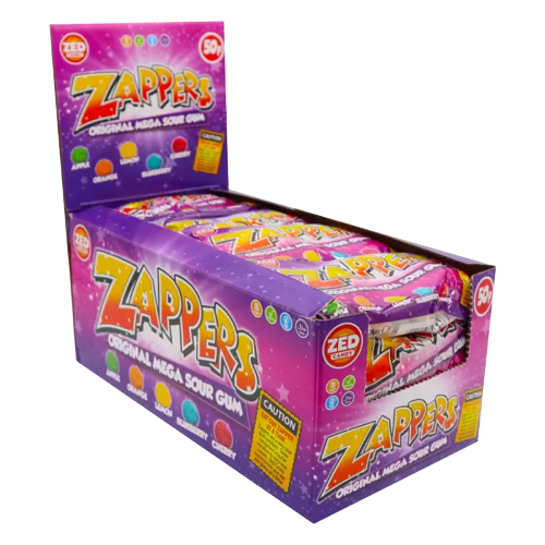 Zed Candy Zappers Original Mega Sour Gum 50g pack shot