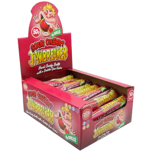 Zed Candy Sour Cherry Jawbreaker 6 Ball Pack 49.5g pack shot
