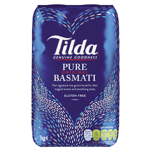 Tilda Basmati Rice 1kg pack shot