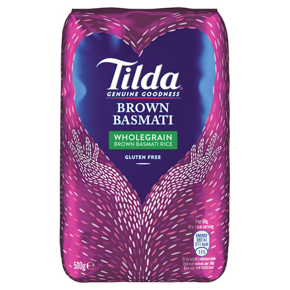 Tilda Wholegrain Basmati Rice 500g pack shot