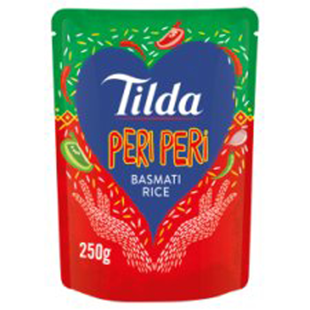 Tilda Special Steamed Peri Peri Rice 250g pack shot