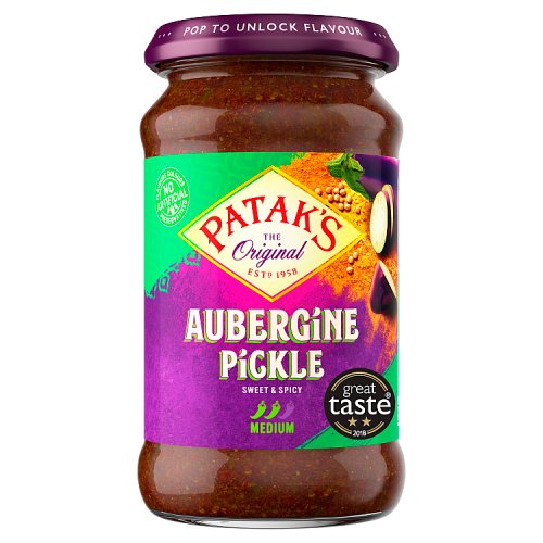 Pataks Brinjal Pickle 312g pack shot