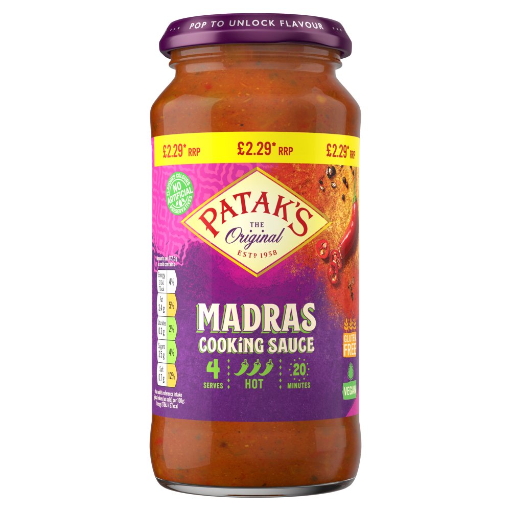Pataks Madras Sauce 450g PMP pack shot
