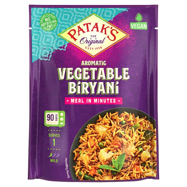 Pataks Vegetable Biryani 270g pack shot