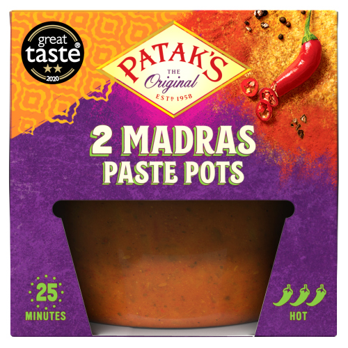 Pataks Madras Paste Pots 2pk (2 x 70g) pack shot