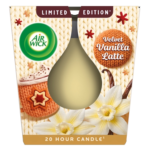 Airwick Candle White Vanilla Bean 105g pack shot