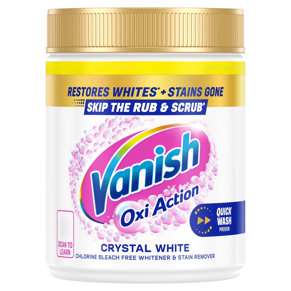 Vanish Gold Oxi Action Stain Remover Powder White 450g PMP pack shot