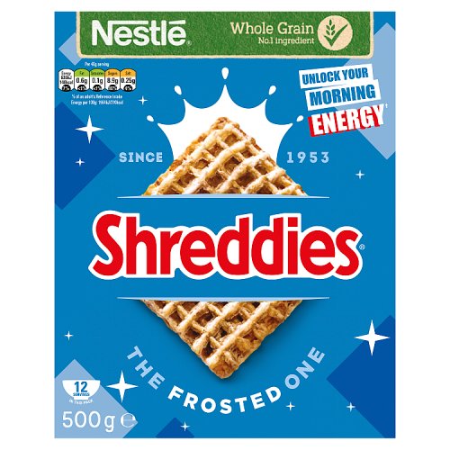 Shreddies The Frosted One Cereals 500g pack shot