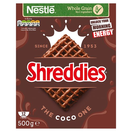 Shreddies The Coco One Cereals 500g pack shot