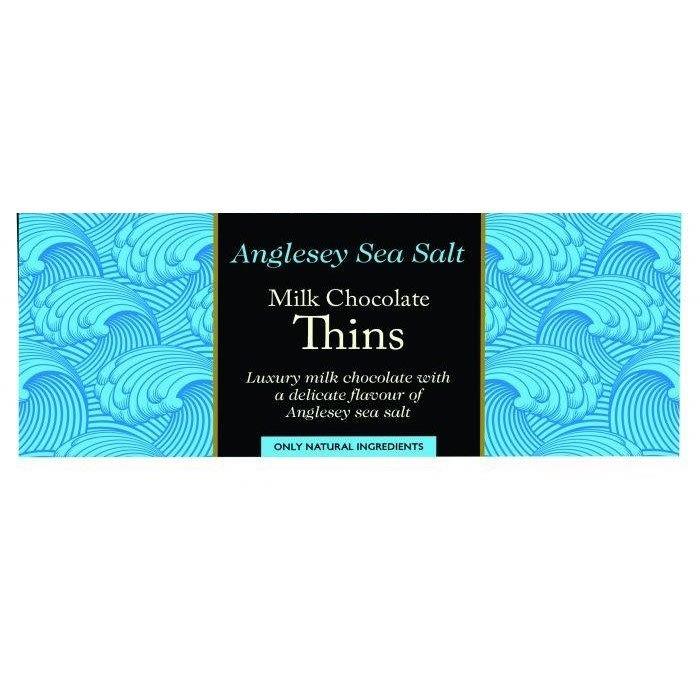 Beechs Milk Chocolate Anglesey Sea Salt Thins 150g pack shot