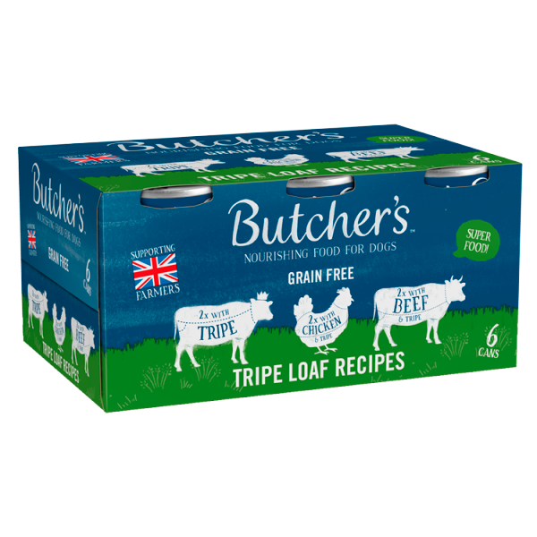 Butchers Nourishing Tripe Loaf Recipes 6pk (6 x 400g) pack shot