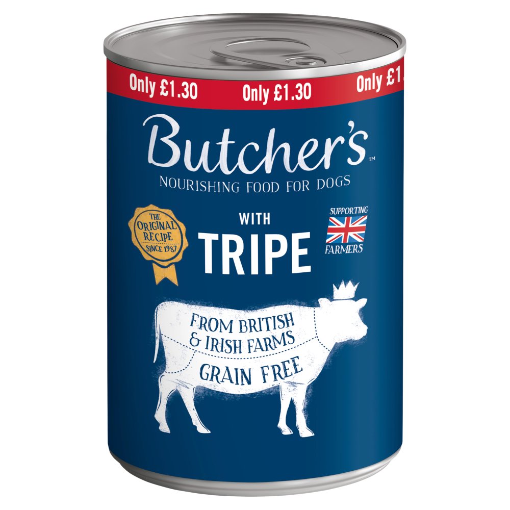 Butchers Tripe Dog Food Tin 400g PMP pack shot