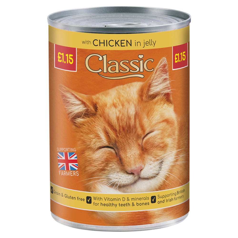 Butchers Classic With Chicken In Jelly Can 400g PMP pack shot