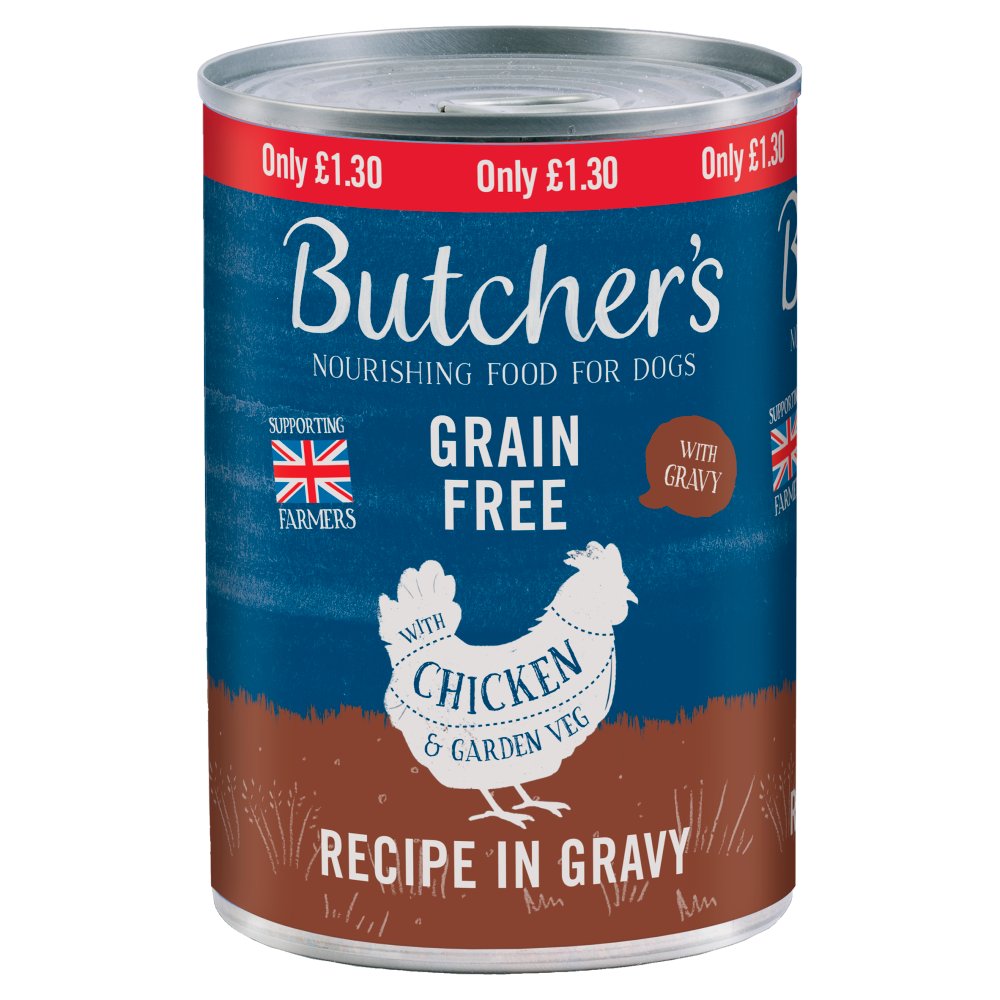 Butchers Chicken in Gravy Tin 400g PMP pack shot
