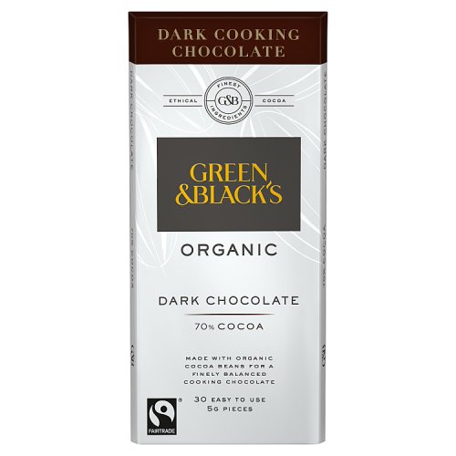 Green & Blacks Organic Cooking Dark Chocolate Bar 150g pack shot