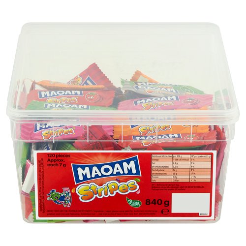 Haribo Maoam Stripes Tub 840g pack shot