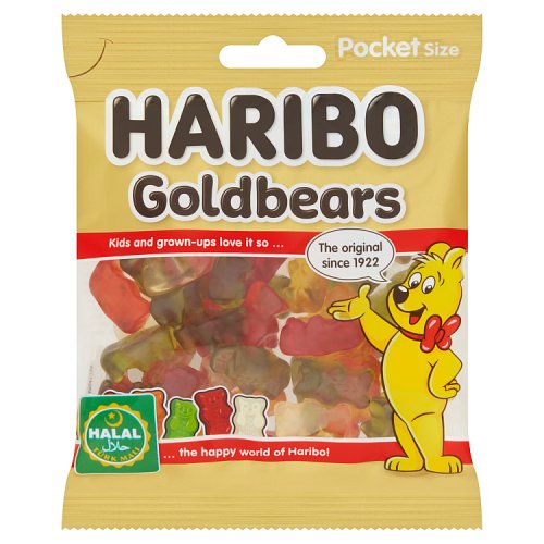 Haribo Bag Gold Bears Halal 100g pack shot