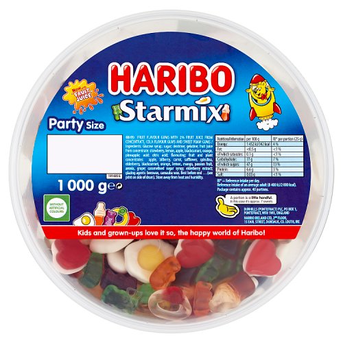 Haribo Starmix Tub 1kg pack shot