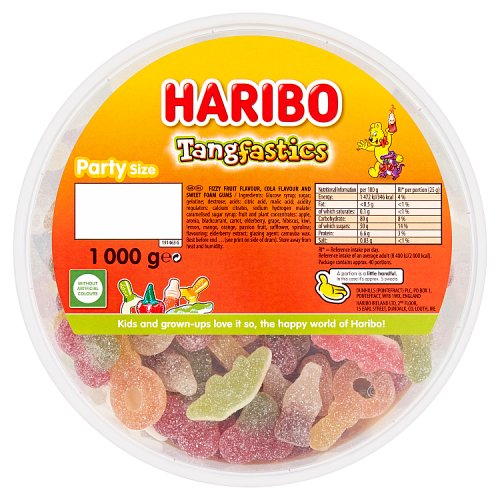 Haribo Tangfastics Tub 1kg pack shot