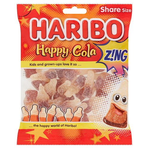 Haribo Bags Happy Cola Zing 160g pack shot