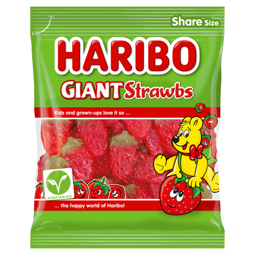 Haribo Giant Strawbs Share Size 175g pack shot