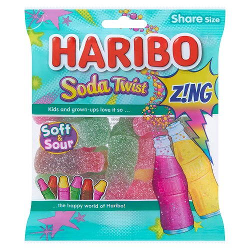 Haribo Bag Soda Twist Zing 160g pack shot
