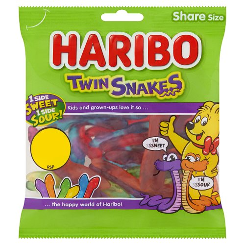 Haribo Bag Twin Snakes PM £1.25 140g pack shot