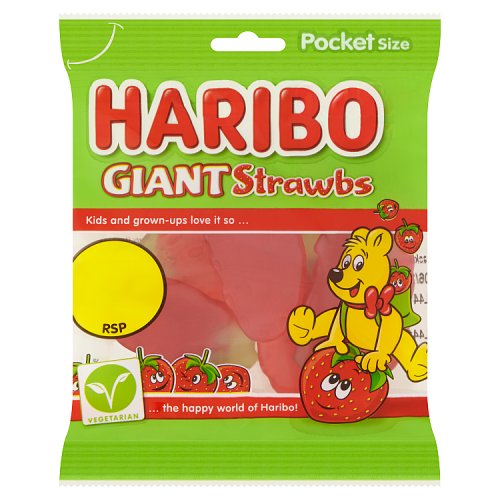 Haribo Treat Bag Giant Strawbs 60g PM 70p pack shot