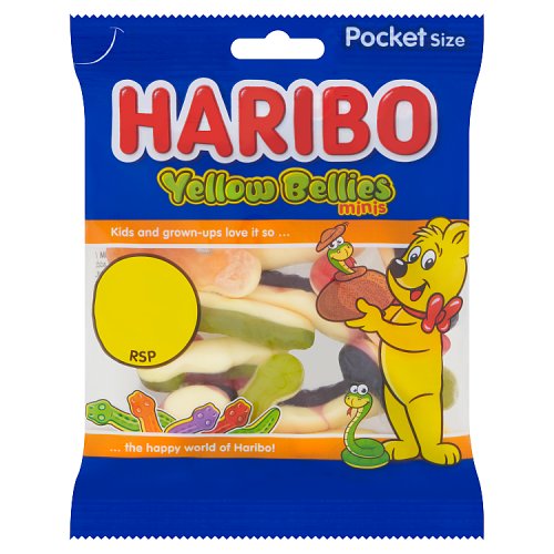 Haribo Treat Bag Yellow Bellies Mini 60g PM 70p pack shot