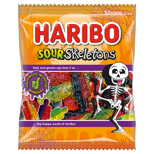 Haribo Sour Skeleton Clipstrip 160g pack shot