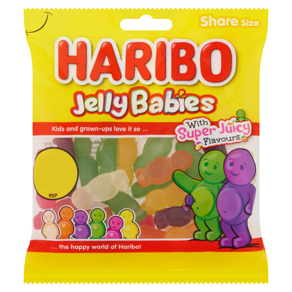 Haribo Bag Jelly Babies PM £1.25 140g pack shot