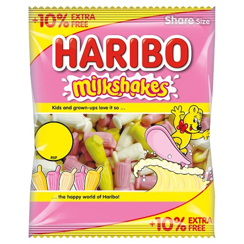 Haribo Bag Milkshakes PM £1.25 140g pack shot