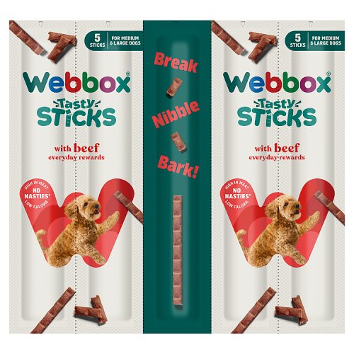 Webbox Large Dogs Delight Sticks Beef 55g pack shot