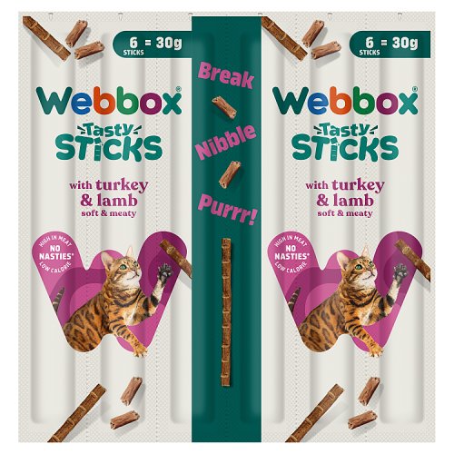 Webbox Cat Delight Sticks Turkey & Lamb 25 x 6s (6 x 5g) pack shot
