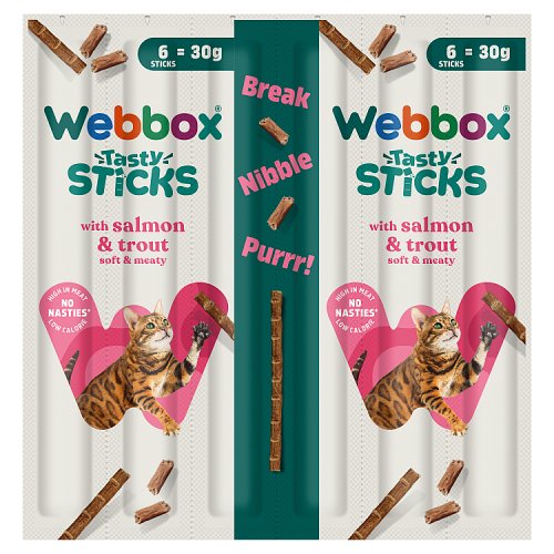 Webbox Cat Delight Sticks Salmon & Trout 6pk (6 x 5g) pack shot