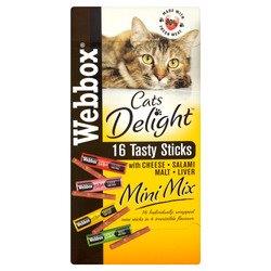 Webbox Cat Delight Mini Sticks Assorted 16s (16 x 2g) pack shot