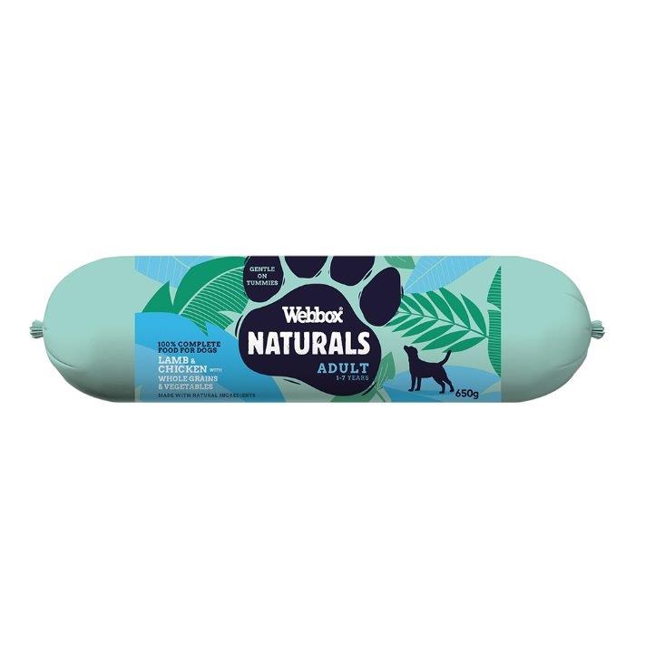 Webbox Natural Sausage Lamb & Chicken 650g pack shot