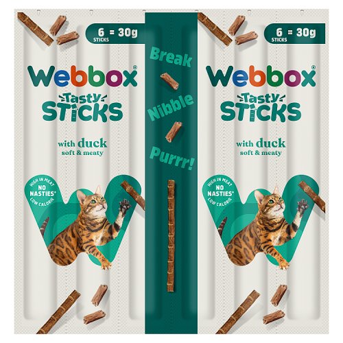 Webbox Cat Delight Sticks Duck 25 x 6s (6 x 5g) pack shot