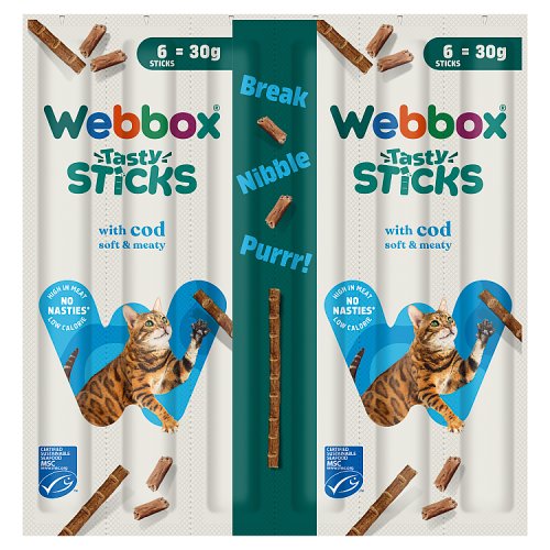 Webbox Cat Delight Sticks Cod 25 x 6s (6 x 5g) pack shot