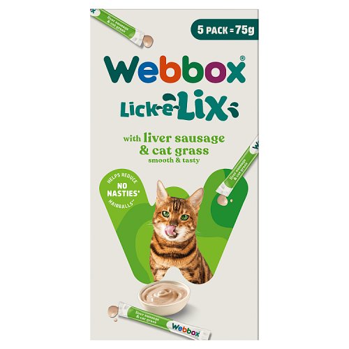 Webbox Cat Lick e Lix Cream Liver Sausage & Cat Grass 5s (5 x 15g) pack shot